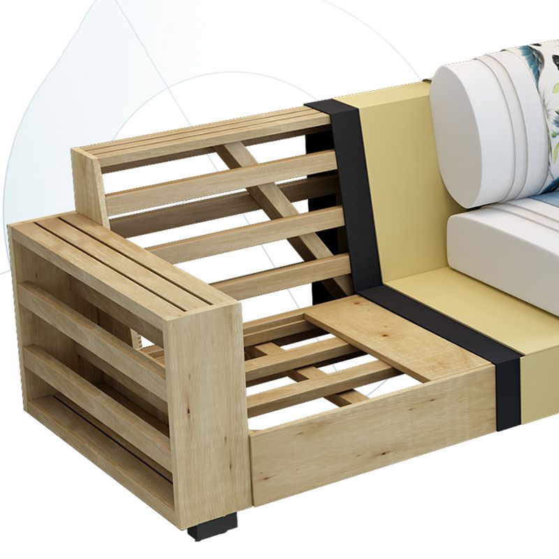 3-Seater Square Arm Pillowed Back Cushions Sectional Sofa with Chaise Clearhalo 'furn' 'furn_sectionals' 'Furniture' 'furniture_sectionals' 'kitchen' 'kitchen_sectionals' 'Living Room Furniture' 'Sectionals' 1200x1200_b3940c62-2597-4cdb-b76a-07ea23acbe56