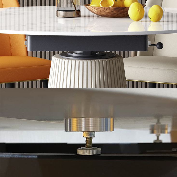 Modern Dining Room Set Standard Height with Sintered Stone Top and White Leg Formal Table Set Clearhalo 'Dining Room Sets' 'Dining Tables & Seating' 'dining_room_set' 'furn' 'furn_dining_room_set' 'Furniture' 'furniture_dining_room_set' 'Kitchen & Dining Furniture' 'kitchen&dining_furn' 'kitchen' 1200x1200_b3954b38-bf3c-440b-acee-5101957c2187