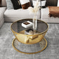 Modern Metal Frame Coffee Table Glass Top Coffee Or End Table with Shelf Clearhalo 'Coffee & Accent Tables' 'Coffee Tables' 'coffee_tables' 'furn' 'furn_coffee_tables' 'Furniture' 'Living Room Furniture' 1200x1200_b3956111-67b6-4473-aca7-5b5f28dc2e6d