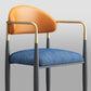 Contemporary Style Kitchen Metal Dining Chairs Open Back Dining Arm Side Chair