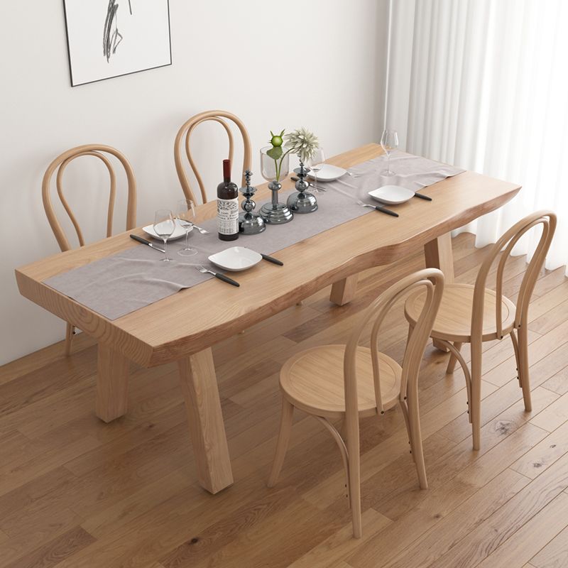 Contemporary Rectangle Shape Standard Dining Table Khaki Kitchen Dining Table with 4 Legs Base Clearhalo ' dining_table' 'Dining Tables & Seating' 'Dining Tables' 'furn' 'furn_dining_table' 'Furniture' 'furniture_dining_table' 'Kitchen & Dining Furniture' 'kitchen&dining_furn' 'kitchen' 'kitchen_dining_table' 1200x1200_b398eac6-ad2d-4a38-81b7-590e252bb245