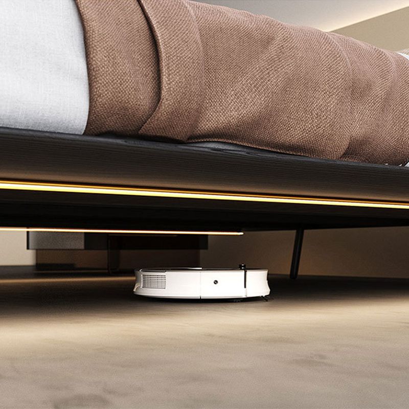 Modern Style Upholstered Headboard Free Leather White Suspension Bed