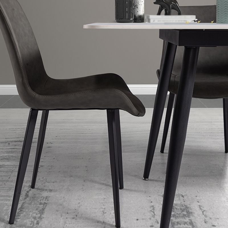 Rectangle Two-Color Dining Table Sintered Stone Table Industrial with 4 Legs Clearhalo ' dining_table' 'Dining Tables & Seating' 'Dining Tables' 'furn' 'furn_dining_table' 'Furniture' 'furniture_dining_table' 'Kitchen & Dining Furniture' 'kitchen&dining_furn' 'kitchen' 'kitchen_dining_table' 1200x1200_b39c0014-64d1-4bc1-ab76-21f8a22d4542