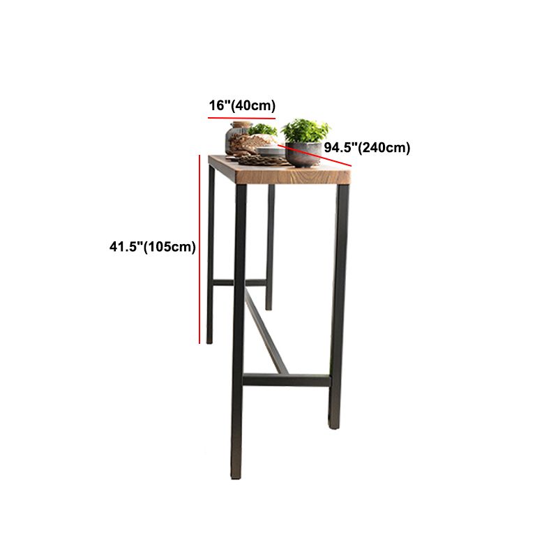 Pine Wood Bar Dining Table Industrial Rectangle Bar Table with Trestle for Balcony Clearhalo 'Bar Furniture' 'Bar Tables' 'bar_tables' 'furn' 'furn_bar_tables' 'Furniture' 'furniture_bar_tables' 'Kitchen & Dining Furniture' 1200x1200_b39ca453-3181-431c-b7c2-d29b4e238f7f