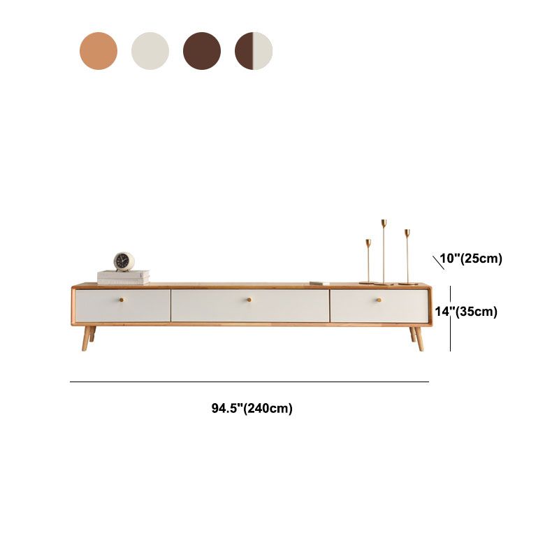 Solid Wood 13.78" H TV Stand Nordic 2 Drawers TV Stand Console Clearhalo 'furn' 'furn_tv_stands_entertainment_centers' 'Furniture' 'Living Room Furniture' 'TV Stands & Entertainment Centers' 'TV Stands & Media Storage Furniture' 'tv_stands_entertainment_centers' 1200x1200_b39d47c0-9285-4f04-ab58-2ef783ef9540