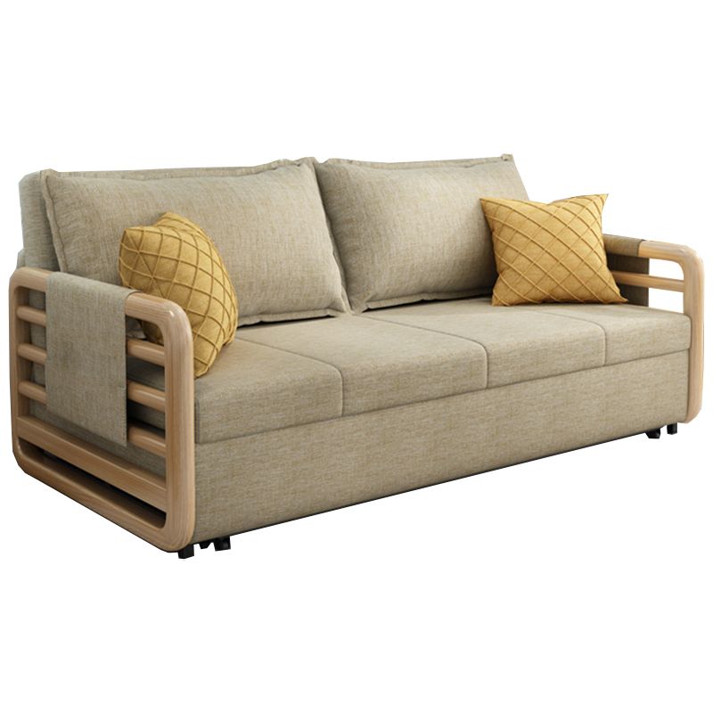 Linen Contemporary Square Arm Sofa Bed Foldable Convertible Sofa for Apartment Clearhalo 'furn' 'furn_sofas' 'Furniture' 'Living Room Furniture' 'Sofa' 'sofas' 1200x1200_b39e5ca3-57bf-4dd8-8bd7-8cd90313879b