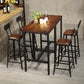 Industrial 1/2/3/5 Pieces Square Bar Table Set Solid Wood Bistro Set Clearhalo 'Bar Furniture' 'furn' 'furn_home_bar_bar_sets' 'Furniture' 'Home Bars & Bar Sets' 'home_bar_bar_sets' 'Kitchen & Dining Furniture' 1200x1200_b39e90ed-08e8-4778-ba2e-6076eb10b2f5