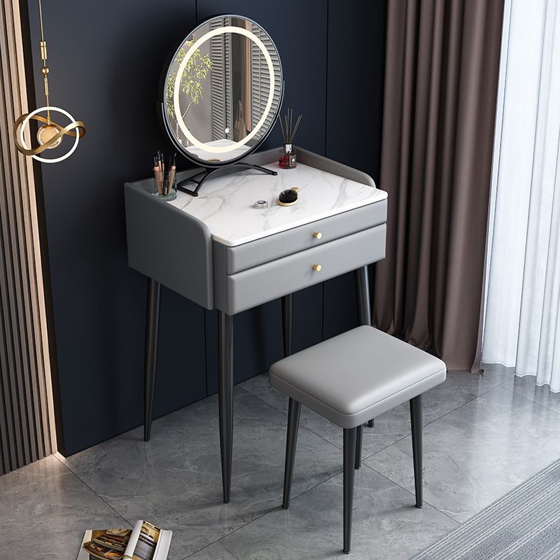 2 cassetti e gioielli Makeup Vanity scrivania moderna per piedi dritti
