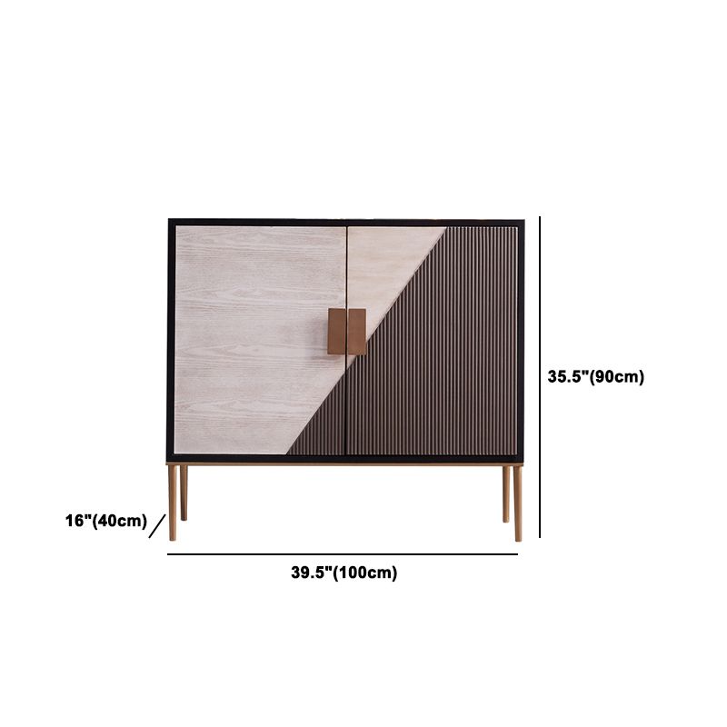 Glam -stijl dressoir houten dressoir met metalen benen voor woonkamer