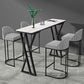 Pub Dining Set 1/5 Pcs Modern Bar Table in Black Base with Upholstered Stools