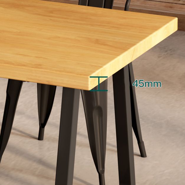 産業長方形のダイニングテーブルセット1/2/3/5メタルベースのキッチン家具セット付き