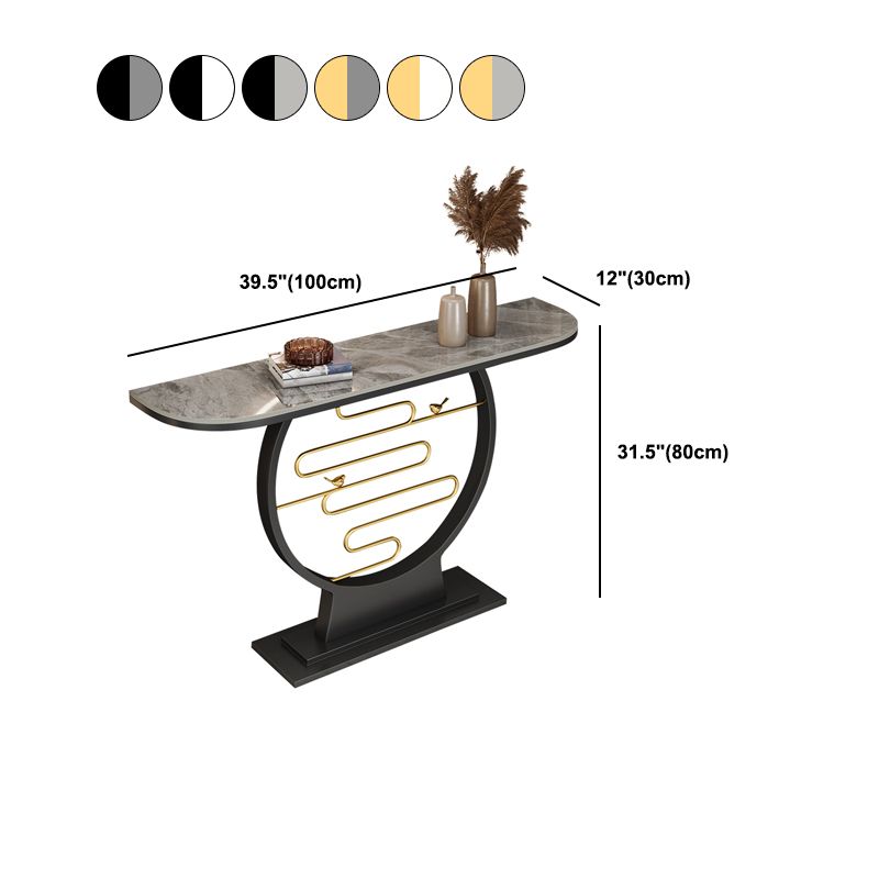 Console resistente al graffio di marmo di mezza luna/metallo per la sala