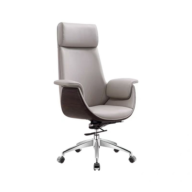 Modern Office Chair Leather Adjustable Seat Height Swivel Chair with Wheels Clearhalo 'furn' 'furn_office_chair' 'Furniture' 'Office Chairs' 'Office Furniture' 'office_chair' 1200x1200_b3a4e793-3837-4c5e-8dc3-d1d850ee3b3f