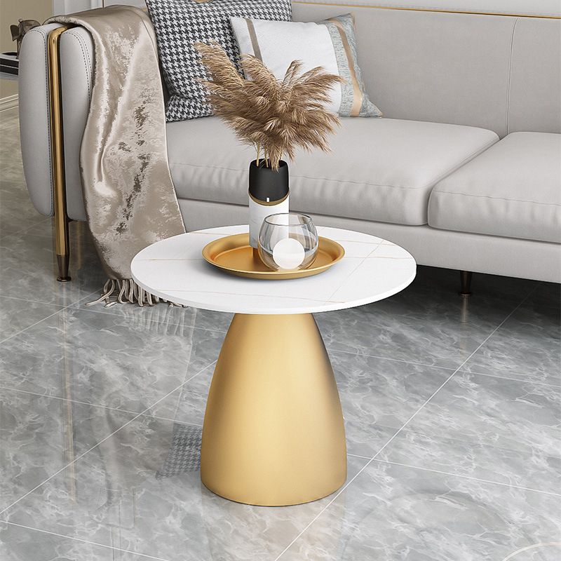 Mid-Century Modern Pedestal Metal Tray Top Round Single Coffee Table Clearhalo 'Coffee & Accent Tables' 'Coffee Tables' 'coffee_tables' 'furn' 'furn_coffee_tables' 'Furniture' 'Living Room Furniture' 1200x1200_b3a510f5-c89e-4cf3-9237-fe730b8abe83