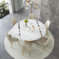 Modern Sintered Stone Dining Room Set with Round Top and Pedestal Base Dining Furniture Clearhalo 'Dining Room Sets' 'Dining Tables & Seating' 'dining_room_set' 'furn' 'furn_dining_room_set' 'Furniture' 'furniture_dining_room_set' 'Kitchen & Dining Furniture' 'kitchen&dining_furn' 'kitchen' 1200x1200_b3a52a63-922b-4c5c-bcd1-1f28128fd8eb