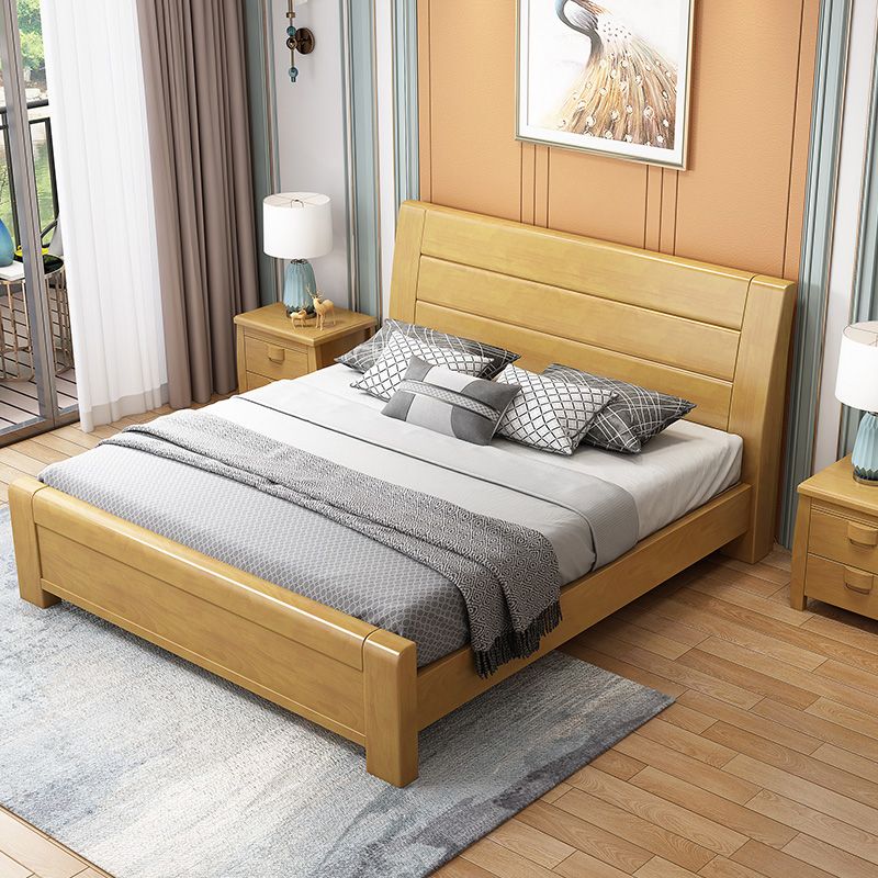 Traditional Pine Wood with Headboard Rectangular Panel Standard Bed Clearhalo 'Bedroom Furniture' 'Beds' 'furn' 'furn_beds' 'Furniture' 1200x1200_b3a65c36-1dd3-48cc-a32e-955388d11279