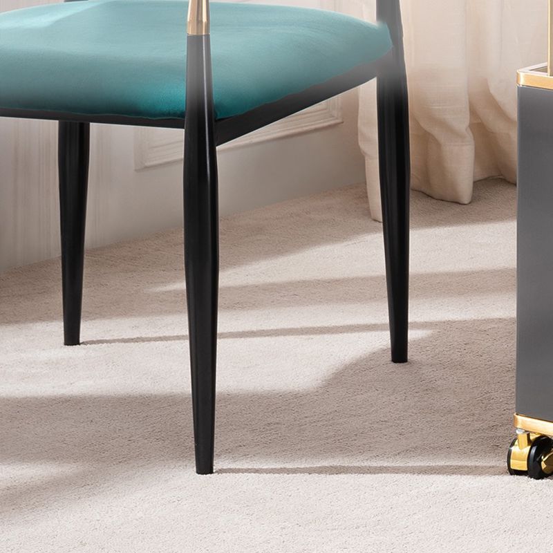 Sedia a braccio in stile glam velluto sedia da pranzo aperta per uso domestico