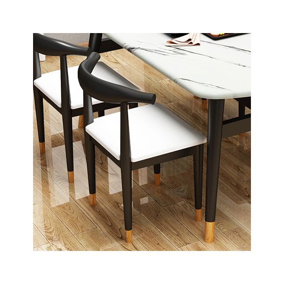 Standard Wood Top Dining Room Set with 4 Black Wood Legs Base for Dining Furniture Clearhalo 'Dining Room Sets' 'Dining Tables & Seating' 'dining_room_set' 'furn' 'furn_dining_room_set' 'Furniture' 'furniture_dining_room_set' 'Kitchen & Dining Furniture' 'kitchen&dining_furn' 'kitchen' 1200x1200_b3a878cb-e5d4-4c0c-b92e-fdb43d678318