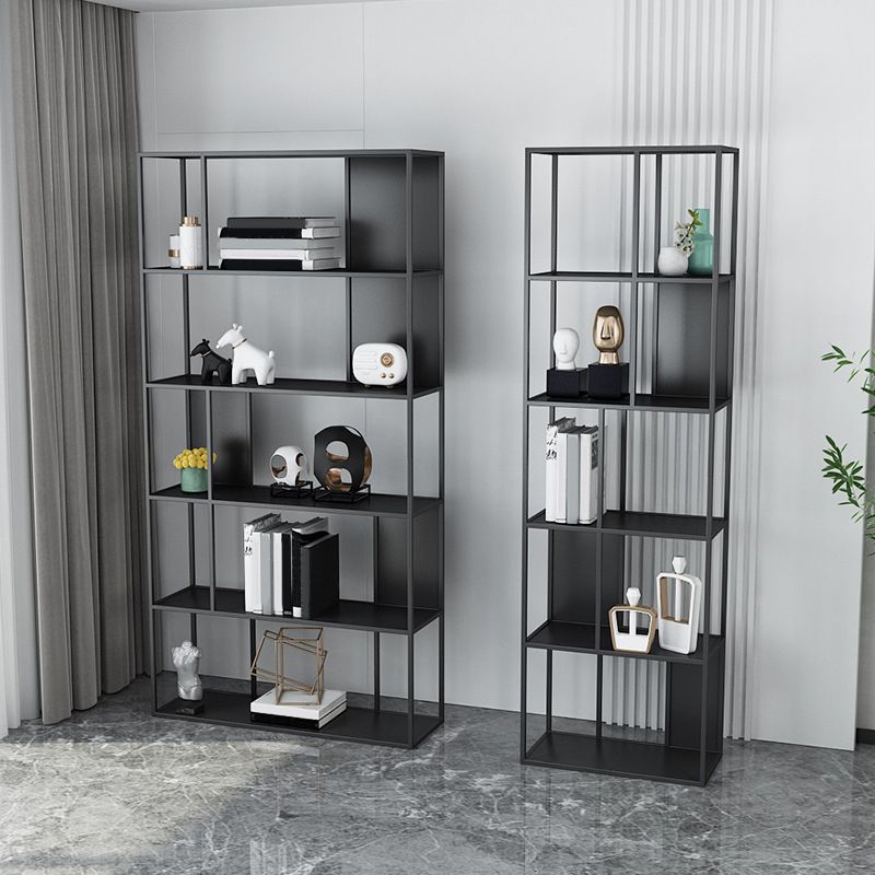 Gold and Black Book Shelf 5 Levels Modern Bookshelf Open Bookcase Clearhalo 'Bookcases' 'furn' 'furn_bookcases' 'Furniture' 'Office Furniture' 1200x1200_b3aaaa72-07b7-4d97-a5c8-cb96b3543ce7