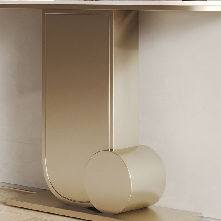 Tavolo da accento per sala da 33,46 "Tavolo da console di pietra moderna con 1 scaffale