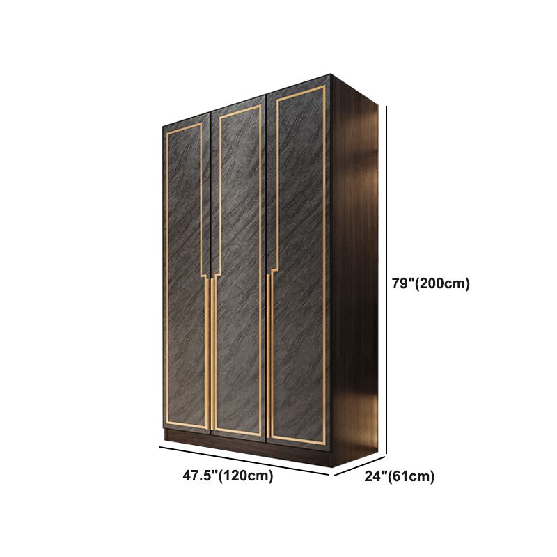 Grey Glass Door Armoire with Garment Rod Modern Storage Cabinet for Bedroom Clearhalo 'Armoires & Wardrobes' 'armoires_wardrobes' 'Bedroom Furniture' 'furn' 'furn_armoires_wardrobes' 'Furniture' 1200x1200_b3aceef6-9323-4c45-88ae-3e0e433d1895