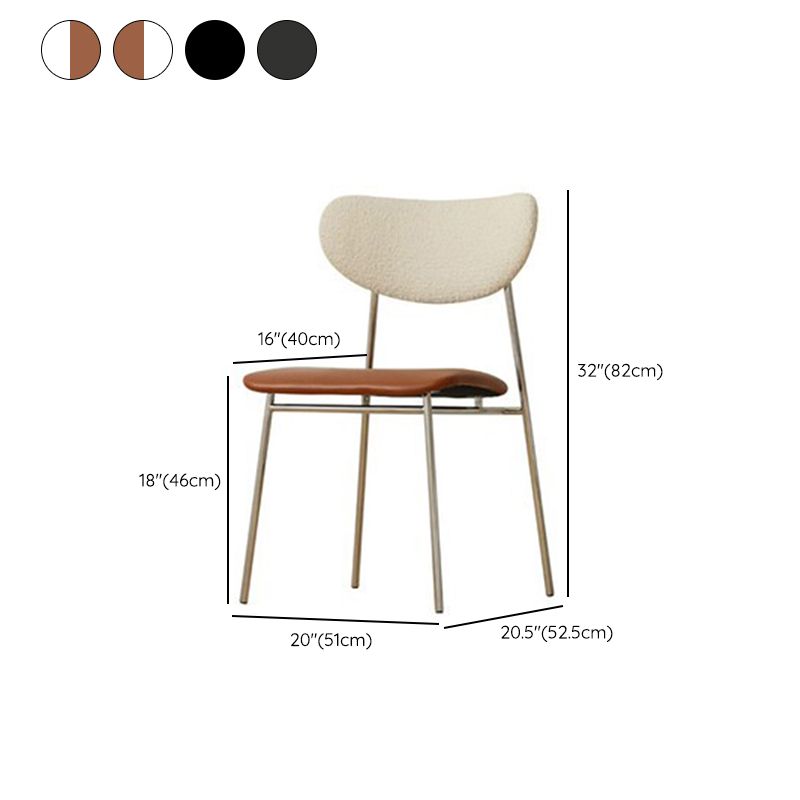 Chaise de salle à manger de cuisine contemporaine Open Back Metal Fide Side