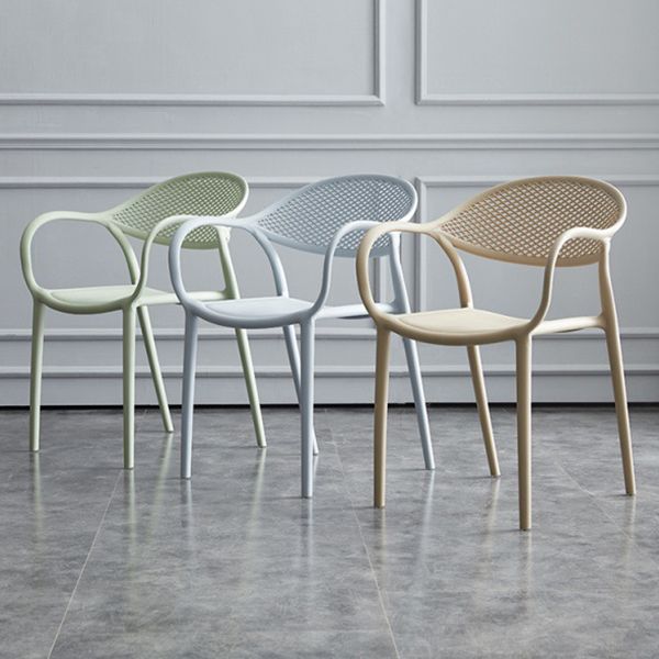 Contemporary Plastic Arm Chair Open Back Kitchen Dining Room Chair Clearhalo 'Dining Chairs' 'Dining Tables & Seating' 'dining_chair' 'furn' 'furn_dining_chair' 'Furniture' 'furniture_dining_chair' 'Kitchen & Dining Furniture' 1200x1200_b3adb0dc-fad5-4075-a370-c46520c1c546