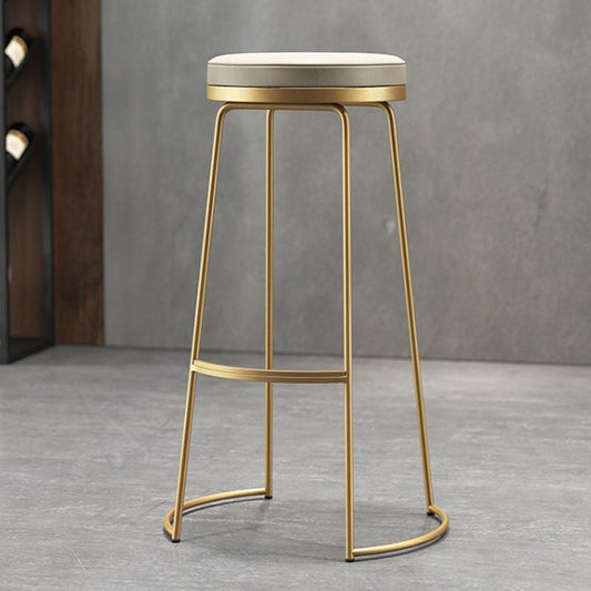 Contemporary Metal Barstool Faux Leather Backless Counter Stool with Iorn 4 Legs Clearhalo 'Bar Furniture' 'Bar Stools' 'bar_stools' 'furn' 'furn_bar_stools' 'Furniture' 'Kitchen & Dining Furniture' 1200x1200_b3b124c9-98a5-404f-8f21-81320f1c8d80