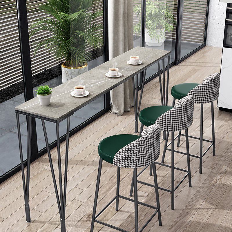 Modern Marble Pub Table with Rectangle Table Top Legs Table - 42" H Clearhalo 'Bar Furniture' 'Bar Tables' 'bar_tables' 'furn' 'furn_bar_tables' 'Furniture' 'furniture_bar_tables' 'Kitchen & Dining Furniture' 1200x1200_b3b23bfc-57f8-4e1d-b129-e6537ec850f2