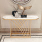 11.81" W Glam Oval Console Accent Table Antique Finish Console Sofa Table