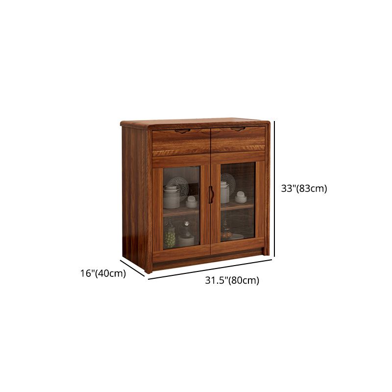 Bouchon moderne dans le buffet à manger en bois massif marron avec portes pour le salon