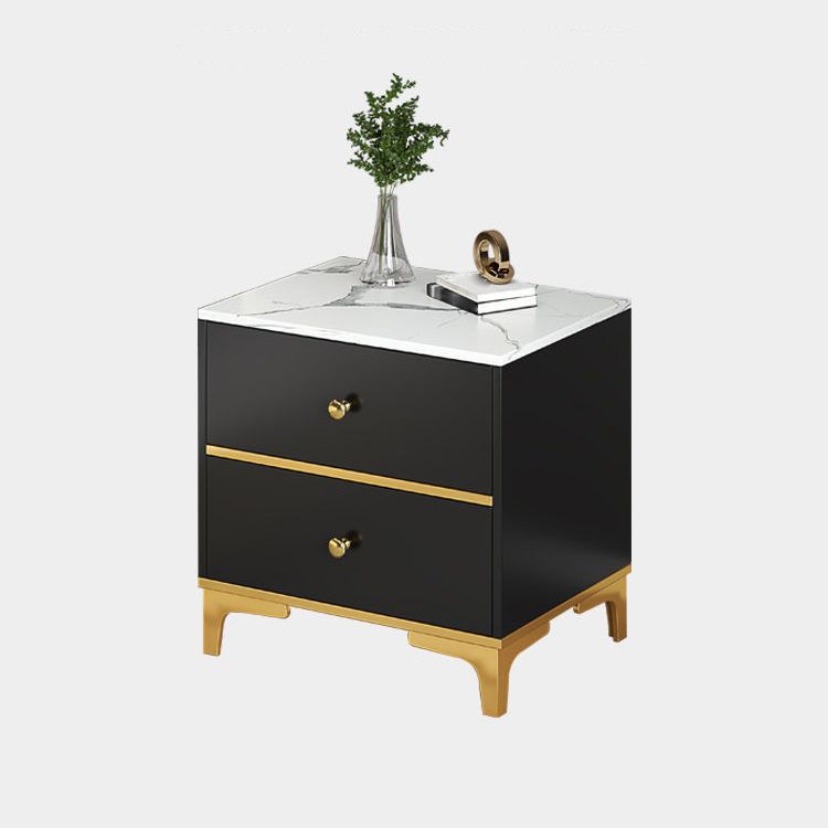 Moderner Metall mit Metall 2/3 Schublade weiß/grau/schwarz 4 Bein Nachttisch