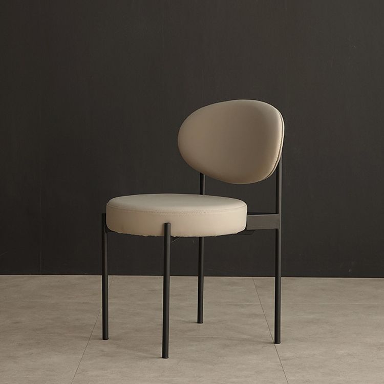 Modern Restaurant Open Back Side Chair PU Leather Dining Chair with Black Legs Clearhalo ' kitchen&dining_furn' 'Dining Chairs' 'Dining Tables & Seating' 'dining_chair' 'furn' 'furn_dining_chair' 'Furniture' 'furniture_dining_chair' 'Kitchen & Dining Furniture' 'kitchen' 1200x1200_b3b65f33-f1d3-4967-b1bb-45d9a3eae30b