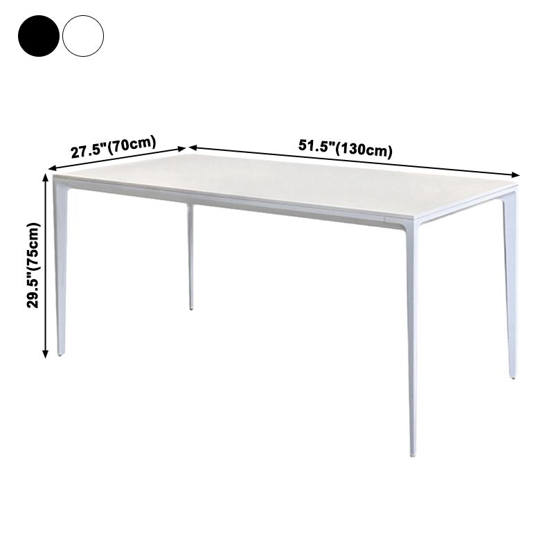 Industrial Style Sintered Stone Dining Table Rectangle Shape Table with 4 Legs Base Clearhalo ' dining_table' 'Dining Tables & Seating' 'Dining Tables' 'Furniture' 'furniture_dining_table' 'Kitchen & Dining Furniture' 'kitchen&dining_furn' 'kitchen' 'kitchen_dining_table' 1200x1200_b3b7bf56-b9b7-453b-9248-89a8ab4c27d0