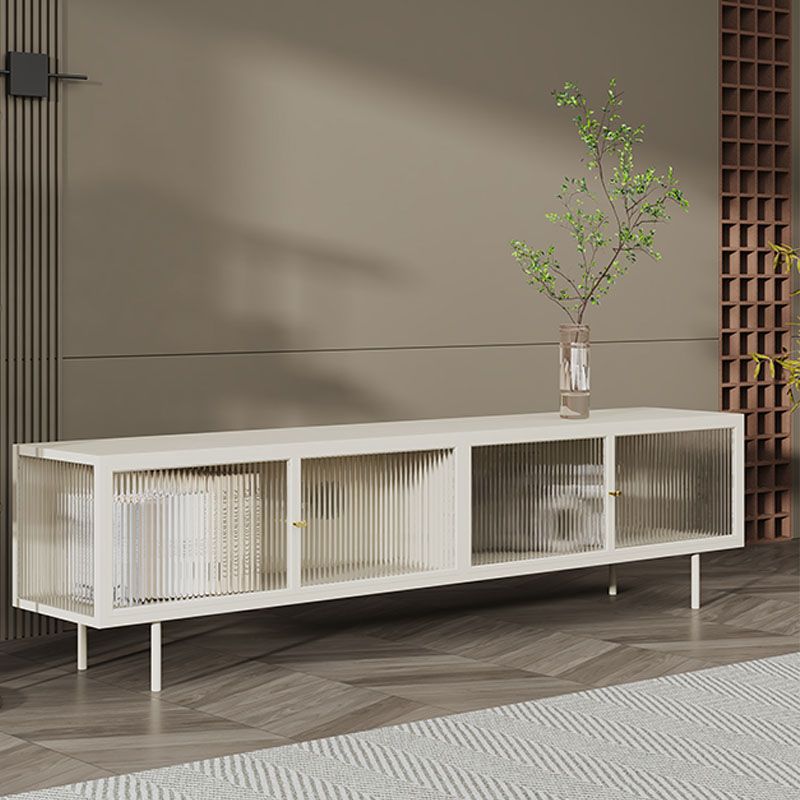 Industrial Glass and Metal TV Media Stand 4 Doors TV Stand Console Clearhalo 'furn' 'furn_tv_stands_entertainment_centers' 'Furniture' 'Living Room Furniture' 'TV Stands & Entertainment Centers' 'TV Stands & Media Storage Furniture' 'tv_stands_entertainment_centers' 1200x1200_b3b88565-759a-4445-b66e-c5534df98bfe