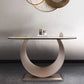 Glam Stone Console Table Stain Resistant Accent Table for Hall
