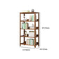 Modern Brown Vertical Book Shelf Bamboo Etagere Open Plank voor thuis