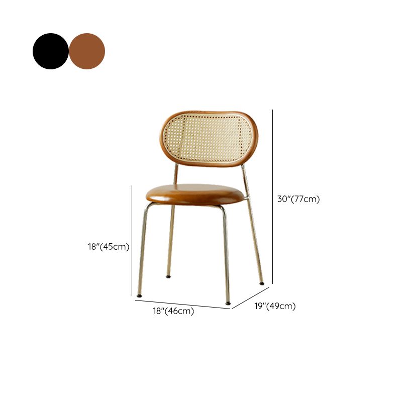 Industrial Dining Chair Leather Metal Base Dining Chair for Home Clearhalo 'Dining Chairs' 'Dining Tables & Seating' 'dining_chair' 'furn' 'furn_dining_chair' 'Furniture' 'Kitchen & Dining Furniture' 1200x1200_b3b8c759-42fc-436a-8df4-971830756e7e