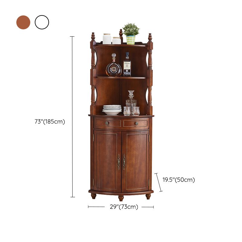 Mid-century Modern 1- Door Cabinet Wooden Corner Cabinet with Shelf