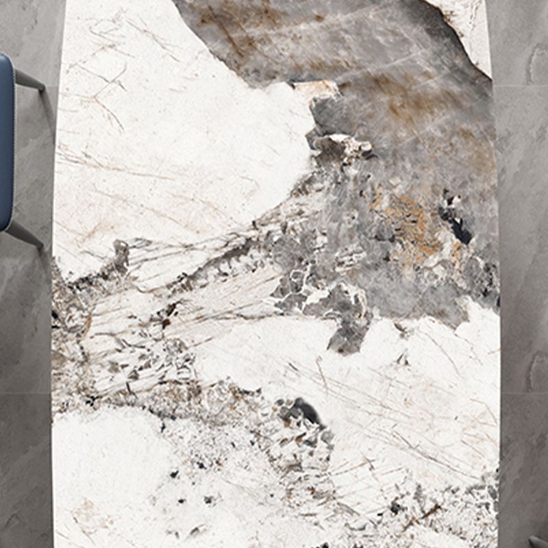 Industrial Double Pedestal Dining Table Rectangle Stone Top Dining Room Table Clearhalo 'Dining Tables & Seating' 'Dining Tables' 'dining_table' 'furn' 'furn_dining_table' 'Furniture' 'Kitchen & Dining Furniture' 1200x1200_b3b941a1-85c2-4924-8709-86e564195e2c