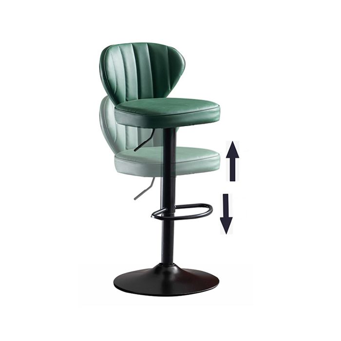 Contemporary Bar-stool Liftable Leather Counter Bar Stool with Metal Legs Clearhalo 'Bar Furniture' 'Bar Stools' 'bar_stools' 'Furniture' 'furniture_bar_stools' 'Kitchen & Dining Furniture' 1200x1200_b3b97952-1aa3-4b58-8318-01b754e397bc