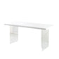 Transparent Base Double Pedestal Table Modern Stone Top Dinner Table Kitchen Home Clearhalo 'Dining Tables & Seating' 'Dining Tables' 'dining_table' 'furn' 'furn_dining_table' 'Furniture' 'furniture_dining_table' 'Kitchen & Dining Furniture' 'kitchen' 'kitchen_dining_table' 1200x1200_b3ba7121-dfd7-449f-942c-cb886feacccf