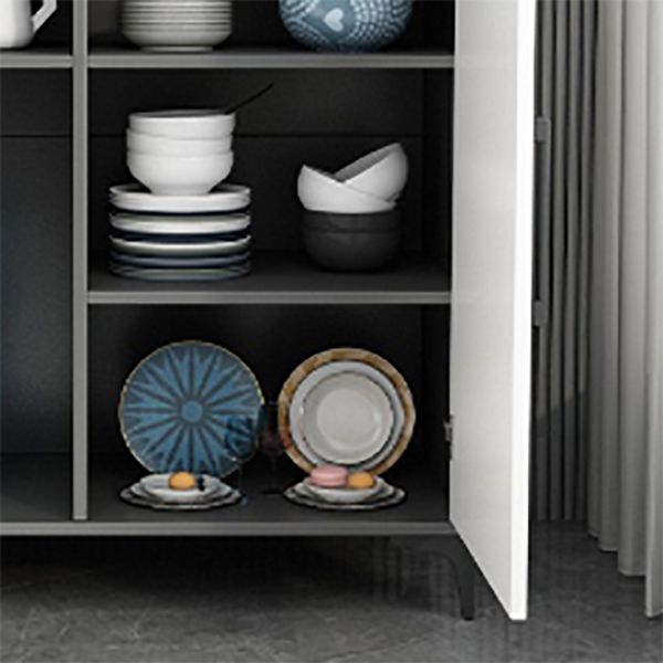 Contemporary Style Sideboard Stone Adjustable Shelving Side Board with Cabinets Clearhalo 'buffet_sideboard' 'Buffets & Sideboards' 'furn' 'furn_buffet_sideboard' 'Furniture' 'Kitchen & Dining Furniture' 1200x1200_b3bb5383-edfc-4fa4-8586-84386be67f25