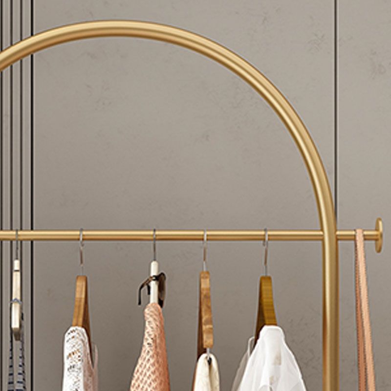 Moderne Style Coat Rack Metallic Free Standing Hooks Design Deck Rack mit Regalen