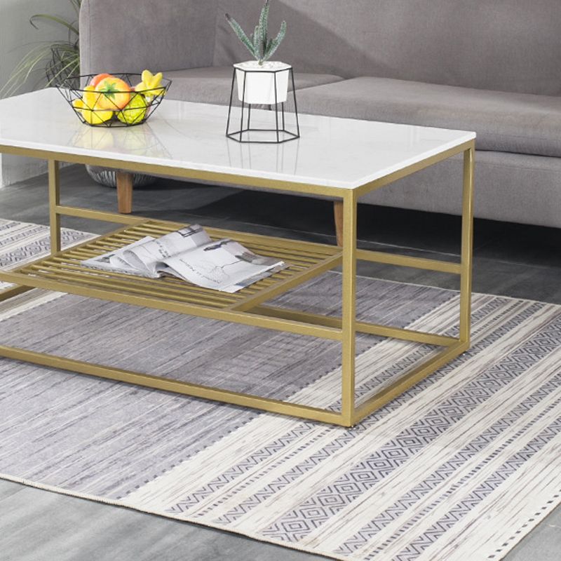 Glam Rectangular Coffee Table Frame 1 Coffee Table for Living Room Clearhalo 'Coffee & Accent Tables' 'Coffee Tables' 'coffee_tables' 'furn' 'furn_coffee_tables' 'Furniture' 'Living Room Furniture' 1200x1200_b3bc9683-f27e-4d3e-83c3-be864edc1299