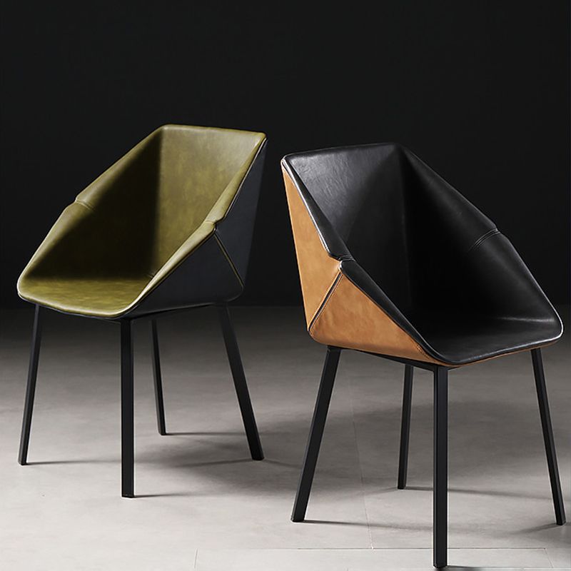 Industrial Style Metal Dining Chair Solid Back Dining Room Chair with Arm Clearhalo ' kitchen&dining_furn' 'Dining Chairs' 'Dining Tables & Seating' 'dining_chair' 'furn' 'furn_dining_chair' 'Furniture' 'furniture_dining_chair' 'Kitchen & Dining Furniture' 'kitchen' 1200x1200_b3bde6ef-8d53-4649-8b44-d5fa540ee9ed