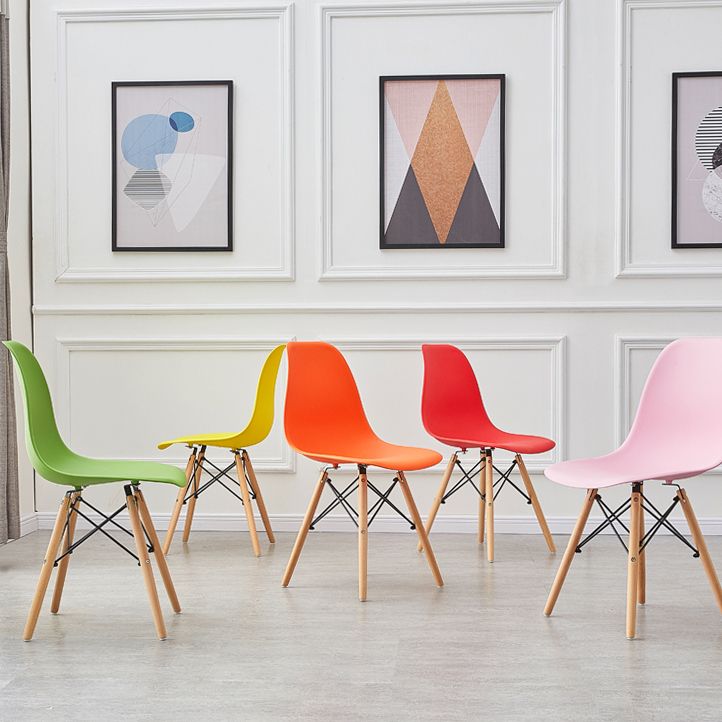 Scandinavian Wood Armless Chair Kitchen Room Solid Back Chair Clearhalo 'Dining Chairs' 'Dining Tables & Seating' 'dining_chair' 'Furniture' 'furniture_dining_chair' 'Kitchen & Dining Furniture' 1200x1200_b3be4257-1672-44bd-96c5-c75e78d28704