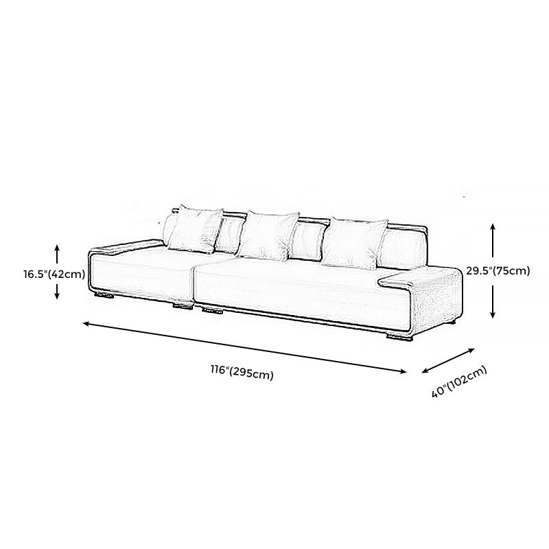 Assembled Genuine Leather Living Room Recessed Arm Modular Sofa & Chaise Clearhalo 'furn' 'furn_sectionals' 'Furniture' 'furniture_sectionals' 'kitchen' 'kitchen_sectionals' 'Living Room Furniture' 'Sectionals' 1200x1200_b3be5729-c9ab-460d-a3f8-337b7abb7096