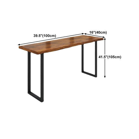 Pine Wood Bar Dining Table Industrial Bar Dining Table with Sled Base in Black Clearhalo 'Bar Furniture' 'Bar Tables' 'bar_tables' 'furn' 'furn_bar_tables' 'Furniture' 'furniture_bar_tables' 'Kitchen & Dining Furniture' 1200x1200_b3c02ae8-ef40-4a28-ab28-1c7dbbf8a556