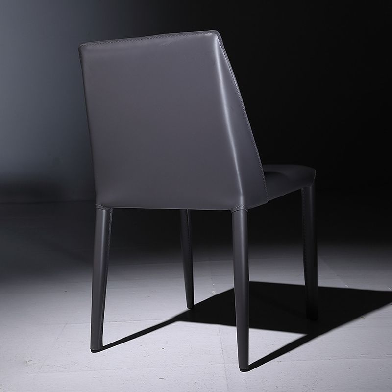 Faux Leather Indoor Upholstered Dining Chair Matte Finish Solid Back Side Chair Clearhalo 'Dining Chairs' 'Dining Tables & Seating' 'dining_chair' 'furn' 'furn_dining_chair' 'Furniture' 'furniture_dining_chair' 'Kitchen & Dining Furniture' 1200x1200_b3c057c8-1f16-436d-b619-b2c3df525ad4